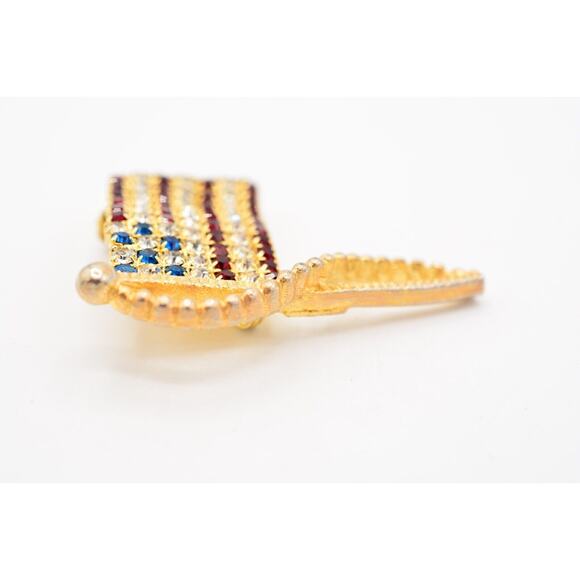Rafaelia Vintage Pin Brooch American Flag USA Gold Tone Signed 1980s BinAH - Picture 8 of 12
